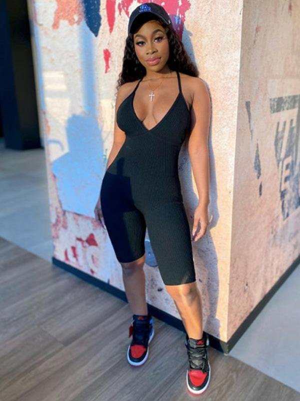 Lace-up Deep V-neck Halter Jumpsuit - LuckyFash™