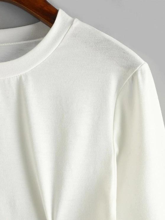 Lace-up Long Sleeve Crop Tee - LuckyFash™