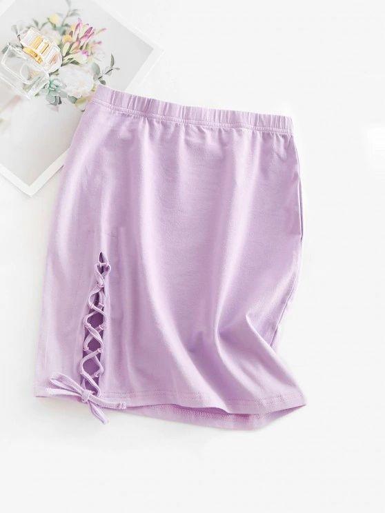 Lace-up Sheath Mini Skirt - LuckyFash™