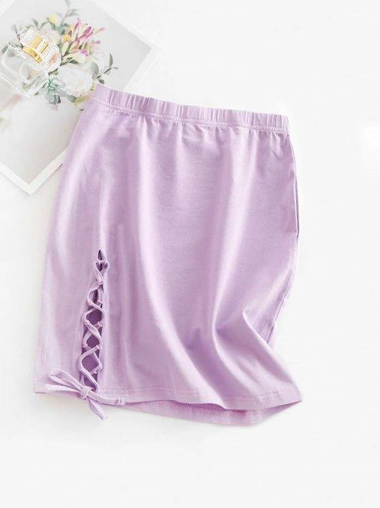Lace-up Sheath Mini Skirt - LuckyFash™