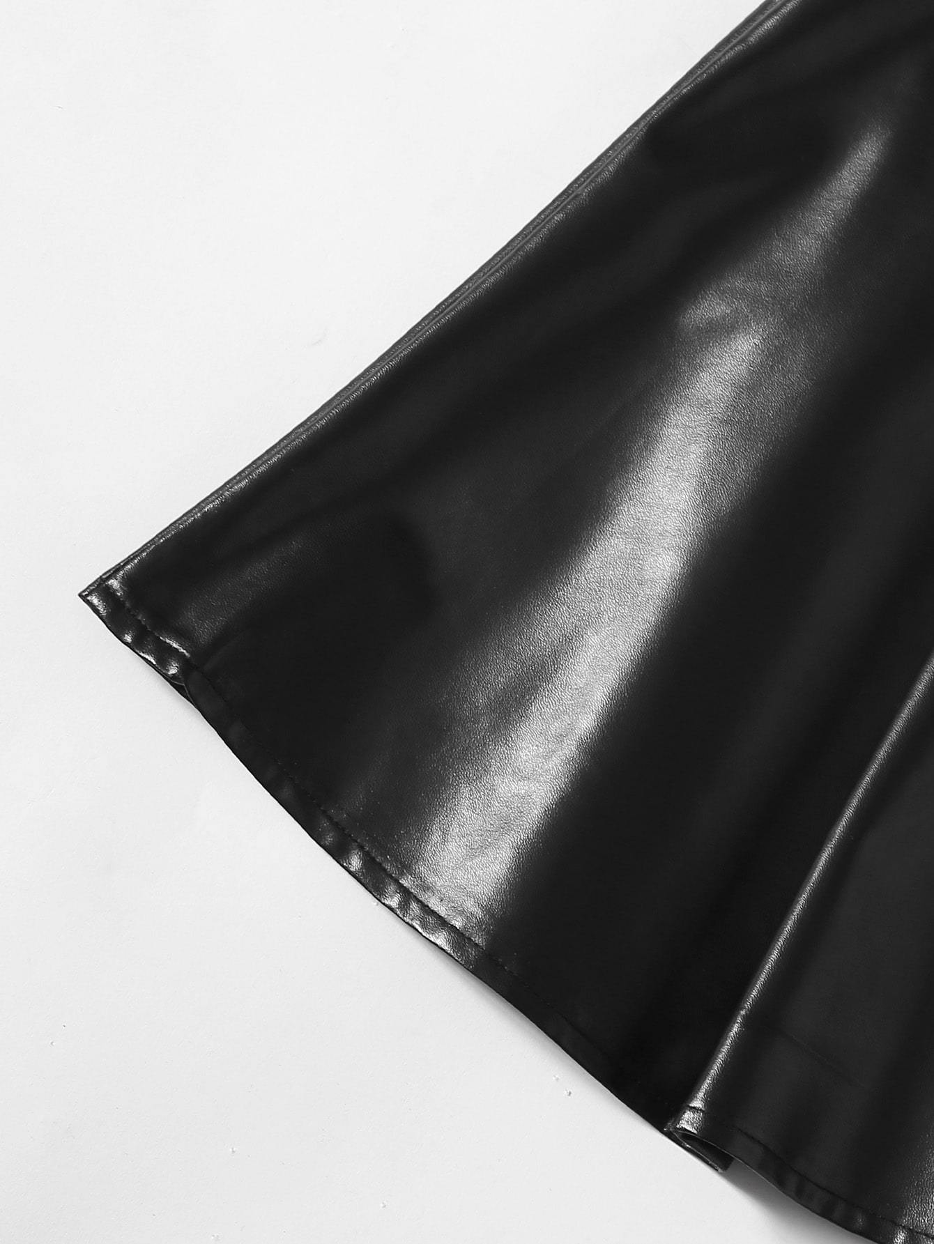 Lace Up Waist PU Leather Skirt - LuckyFash™