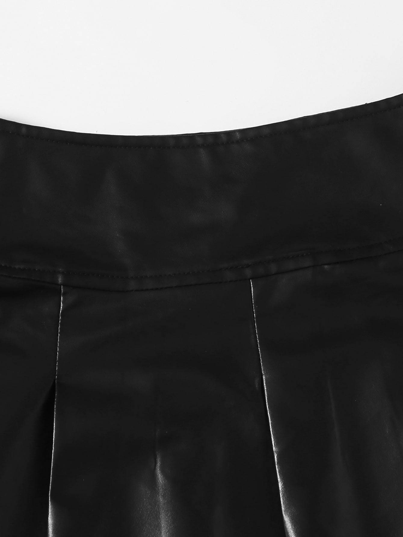 Lace Up Waist PU Leather Skirt - LuckyFash™
