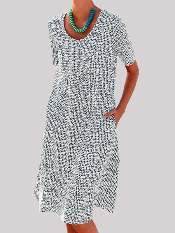 Ladies Floral Print Scoop Neck Mini Dresses - LuckyFash™