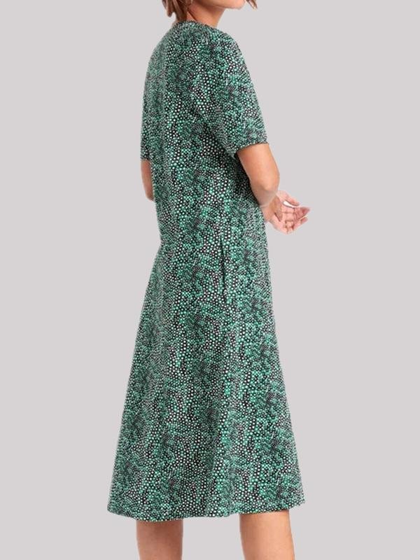 Ladies Floral Print Scoop Neck Mini Dresses - LuckyFash™