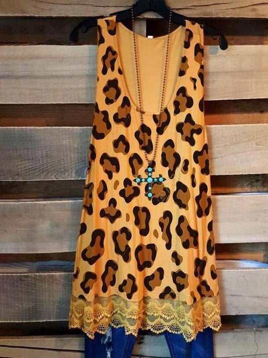 Ladies Leopard Print Sleeveless Top - LuckyFash™