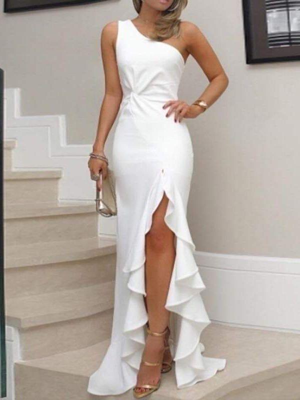 Ladies Off-Shoulder Split Long Dress - LuckyFash™