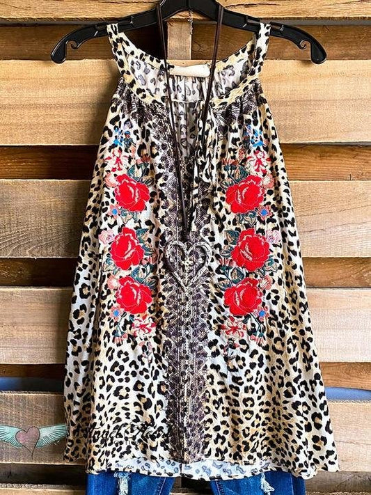 Ladies Sleeveless Leopard Print Top - LuckyFash™