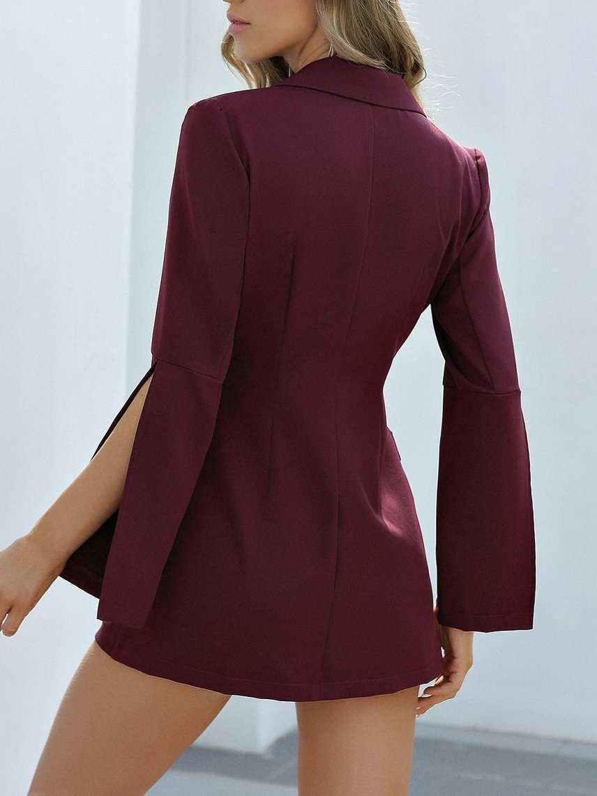 Lapel Collar Split Sleeve Blazer Dress - LuckyFash™