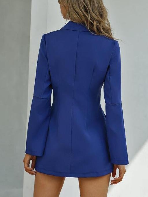 Lapel Collar Split Sleeve Blazer Dress - LuckyFash™