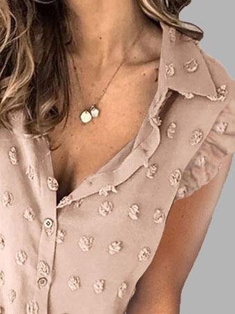 Lapel Sleeveless Solid Color Button Blouses - LuckyFash™