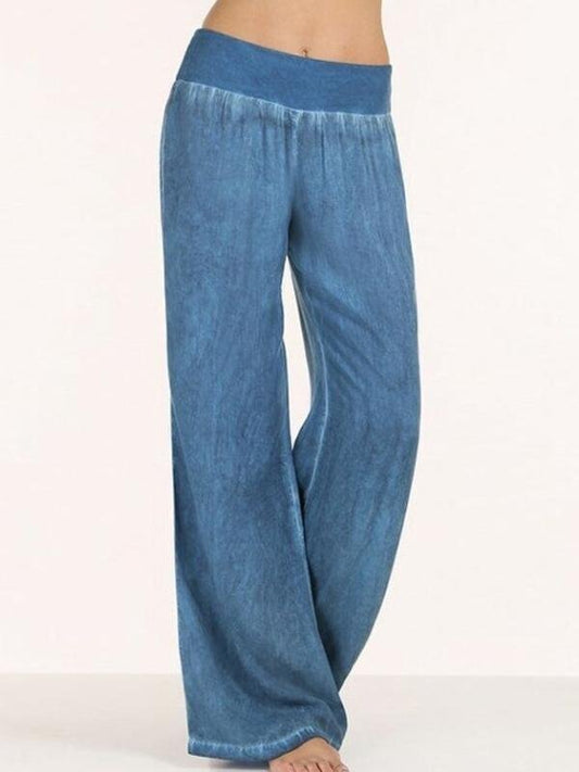 Large Casual Thin Denim Wide-leg Pants - LuckyFash™