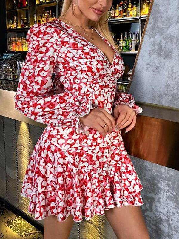 Layered Ruffle Hem Leopard Dress - LuckyFash™