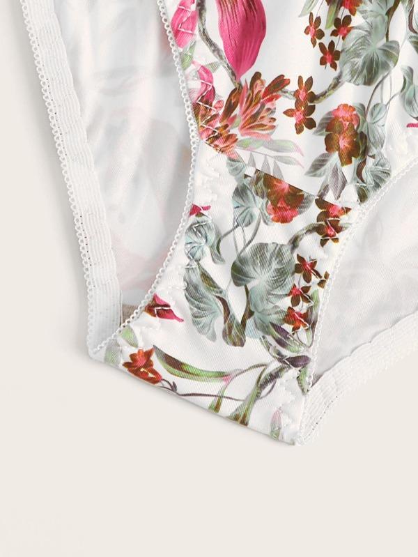 Leaf Print Underwire Lingerie Set - LuckyFash™