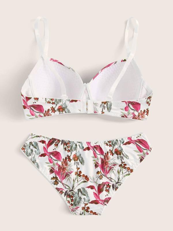 Leaf Print Underwire Lingerie Set - LuckyFash™