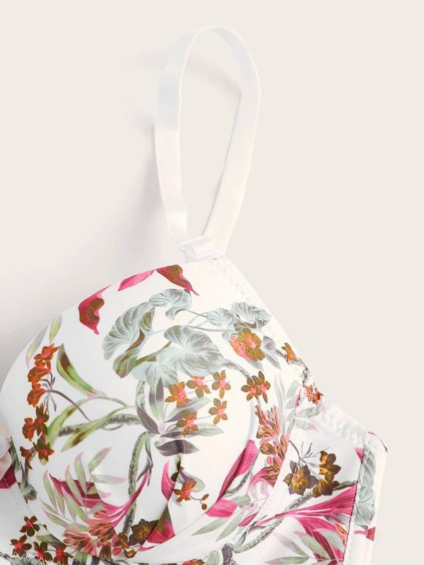 Leaf Print Underwire Lingerie Set - LuckyFash™