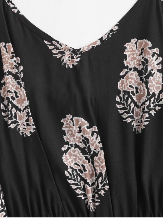 Leaf Print Wide Leg Cami Romper - LuckyFash™