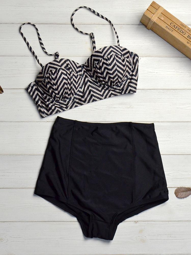 Leaf Printed High Waist Two Piece Swimsuits - LuckyFash™