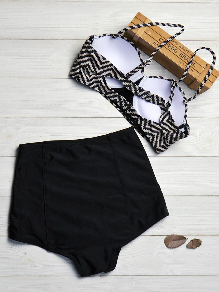 Leaf Printed High Waist Two Piece Swimsuits - LuckyFash™