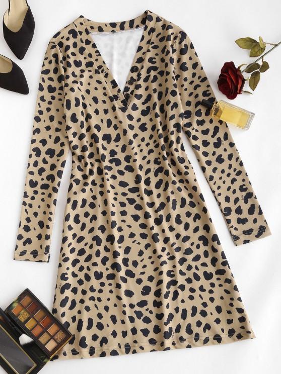Leopard Animal Print Long Sleeve Tight Dress - LuckyFash™