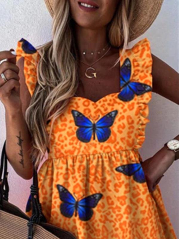 Leopard & Butterfly Print Dress - LuckyFash™
