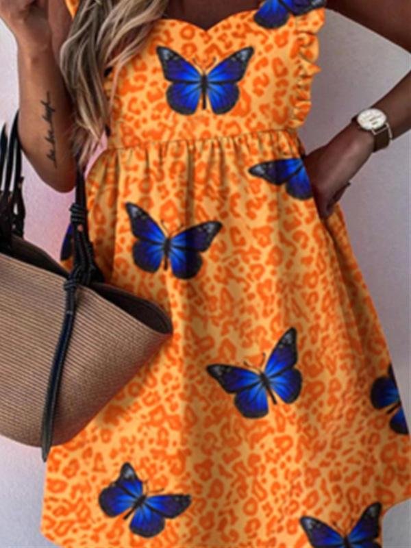 Leopard & Butterfly Print Dress - LuckyFash™
