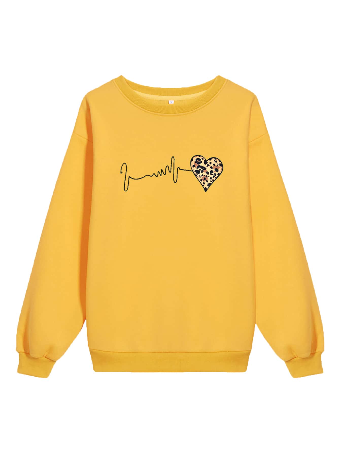 Leopard Heart Thermal Lined Sweatshirt - LuckyFash™