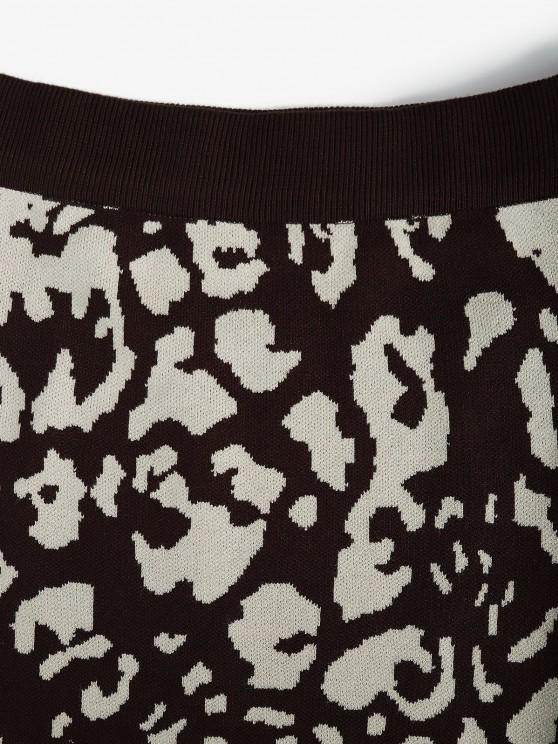 Leopard Knit Sheath Midi Skirt - LuckyFash™