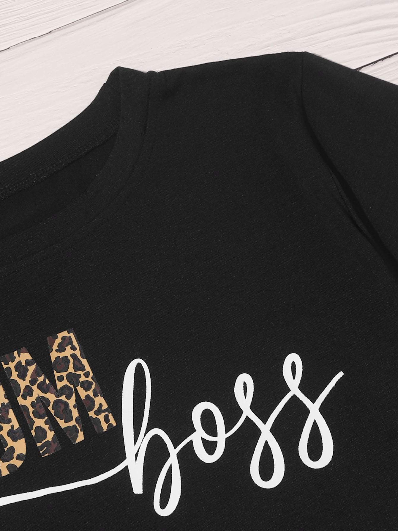 Leopard & Letter Graphic Tee - LuckyFash™