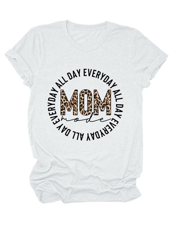 Leopard Letter Print Cute Pullover T-shirt - LuckyFash™