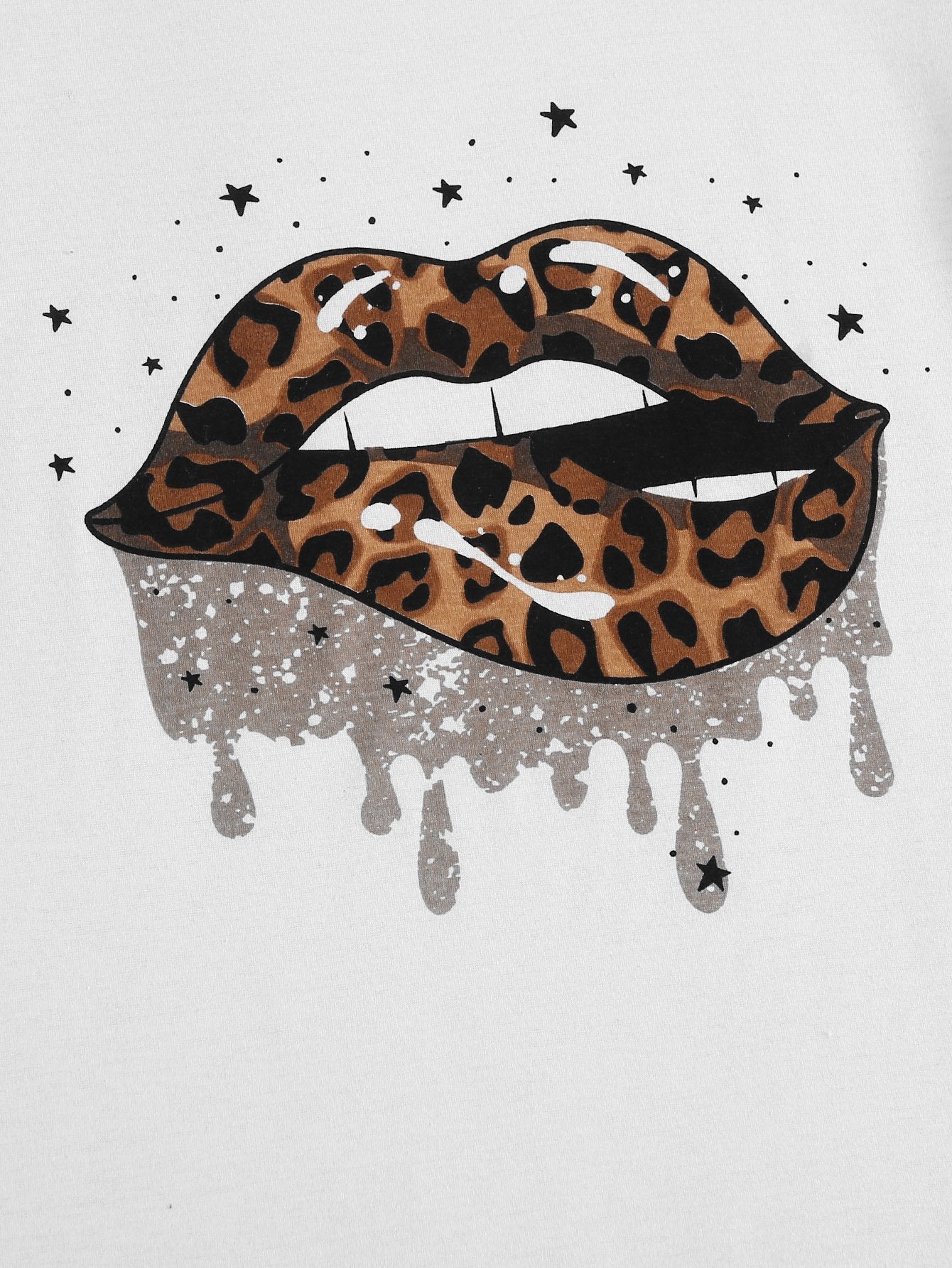 Leopard Lip Print Short Sleeve Tee - LuckyFash™