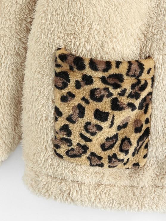 Leopard Pocket Zip Faux Fur Teddy Coat - LuckyFash™