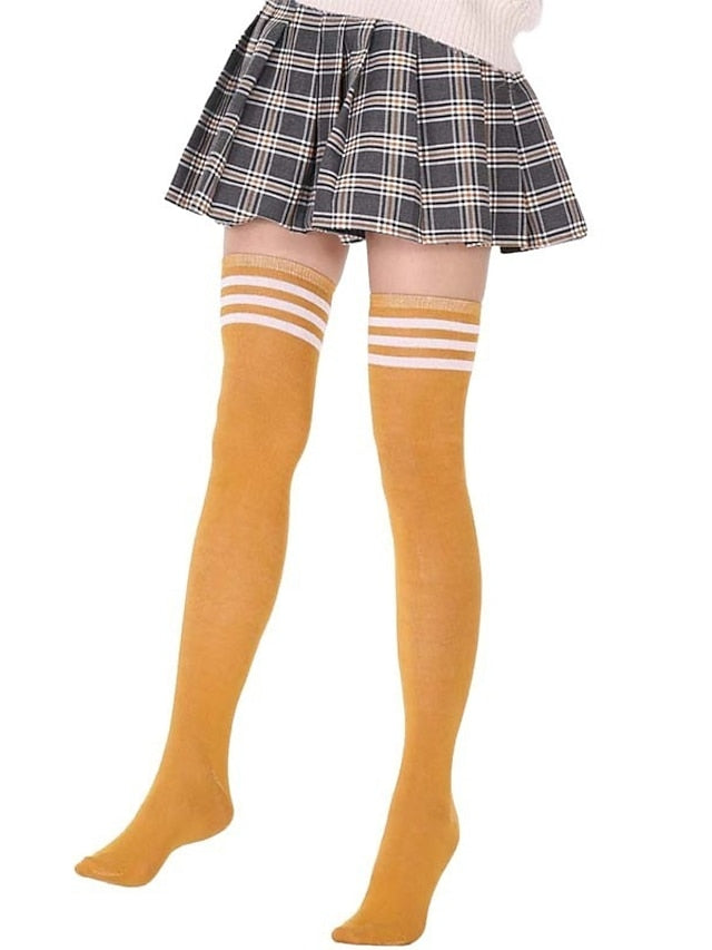 Women's Stockings Work Daily Holiday Solid Color Polyester Simple Casual Lolita Leg Shaping Casual Cute 1 Pair - LuckyFash™