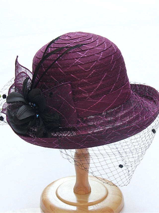 Women's Hat Bucket Hat Sun Hat Black Purple Pink Party Outdoor Dailywear Floral Floral Portable Windproof Comfort - LuckyFash™