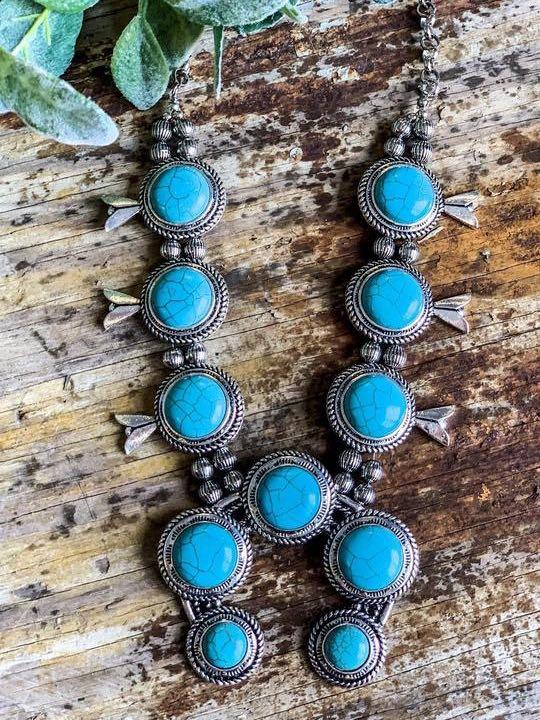 Linda Vibes Silver Turquoise Necklace - LuckyFash™
