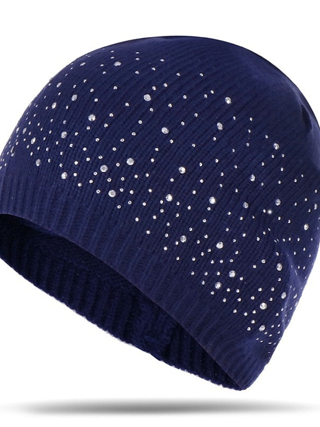 Hat Beanie / Slouchy Black Blue Camel Outdoor Home Daily Beaded Knit Polka Dot Portable Windproof Comfort for Women - LuckyFash™