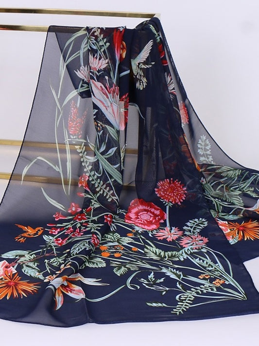 Women's Scarves Shawl Gift Daily Holiday Flowers Chiffon Vacation Bohemia Sunscreen Outdoor Casual / Daily 1 PC - LuckyFash™