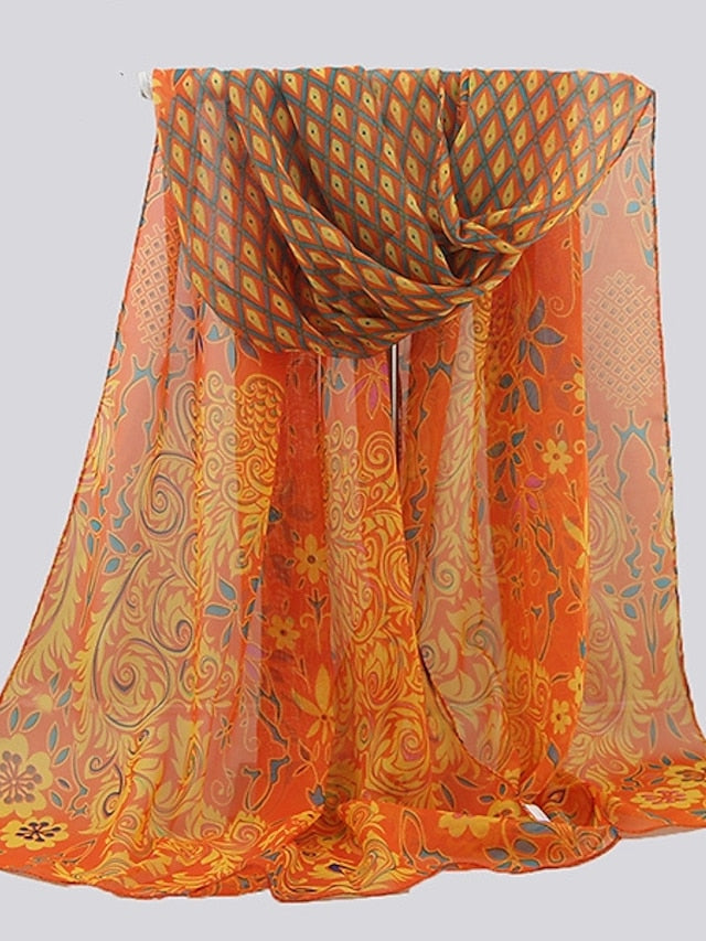 Women's Scarves Gift Daily Holiday Chiffon Vacation Classical Casual Dancing Casual 1 PC - LuckyFash™