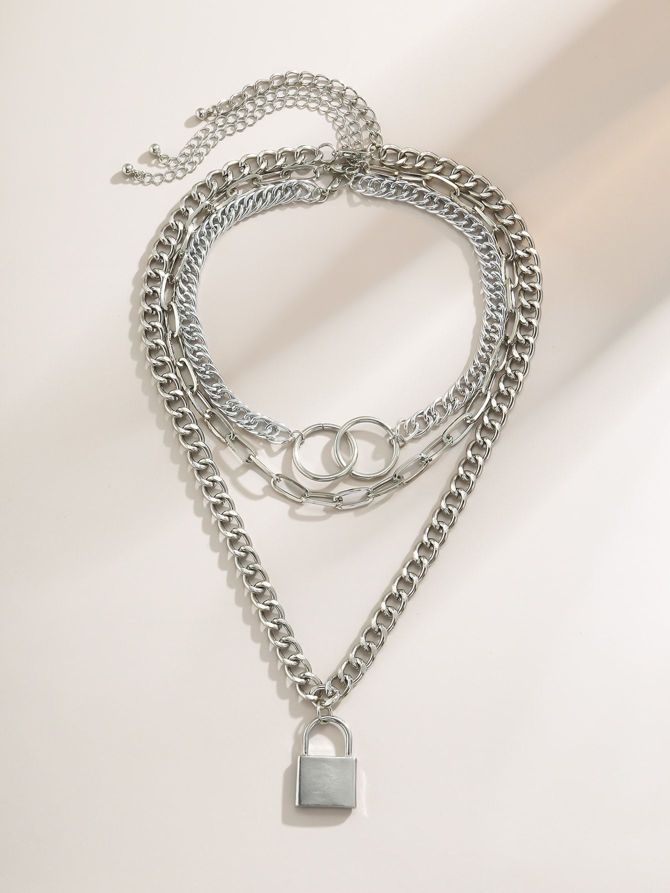 Lock Charm Chunky Chain Necklace Set - 3pcs - LuckyFash™