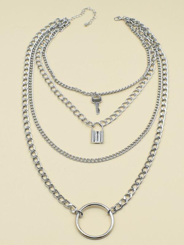Lock Layered Chain Necklace - LuckyFash™