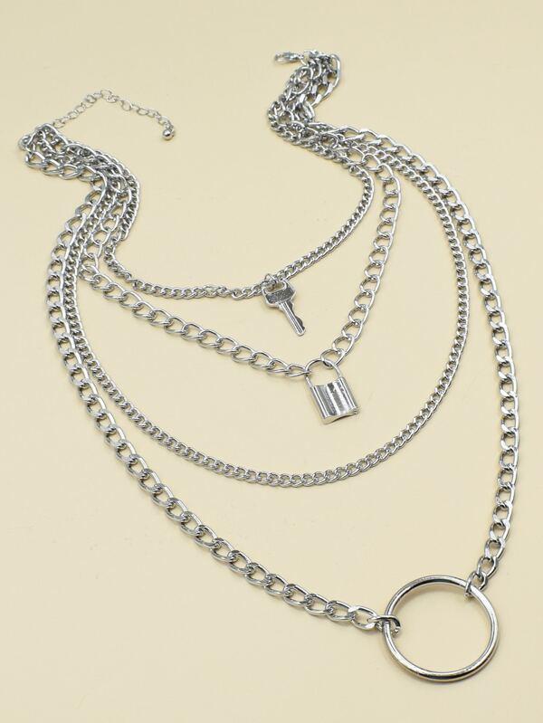 Lock Layered Chain Necklace - LuckyFash™
