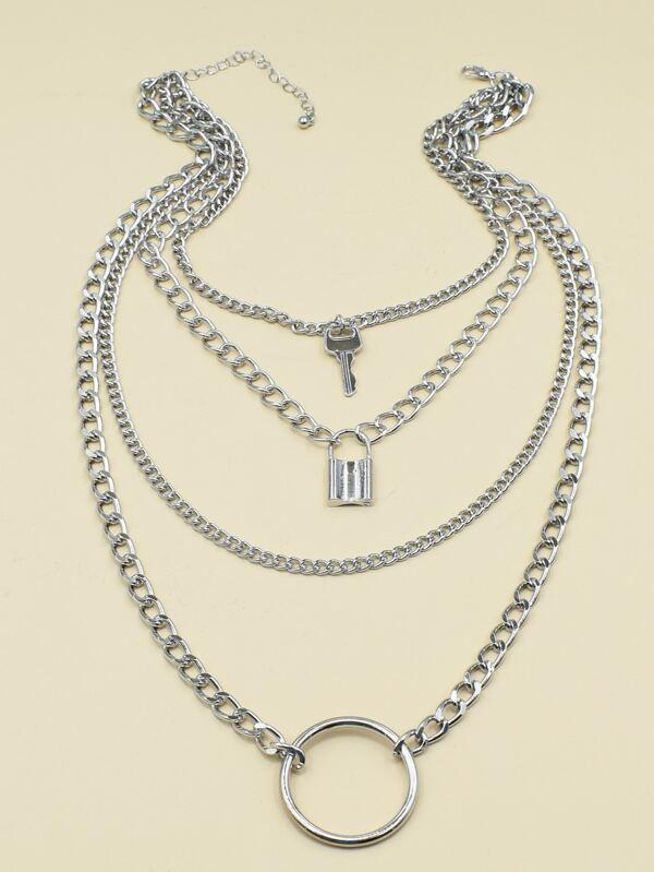 Lock Layered Chain Necklace - LuckyFash™