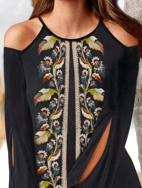 Long Sleeve Round Neck A-line Dress - LuckyFash™