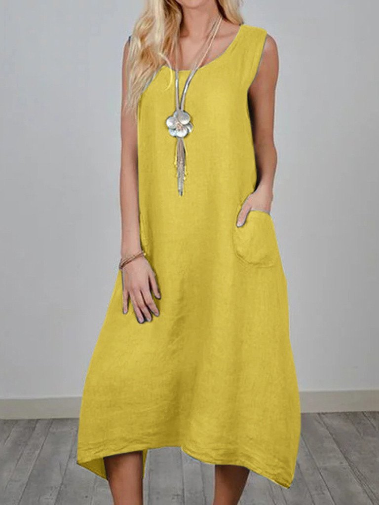 Loose Sleeveless Pocket Dress - LuckyFash™