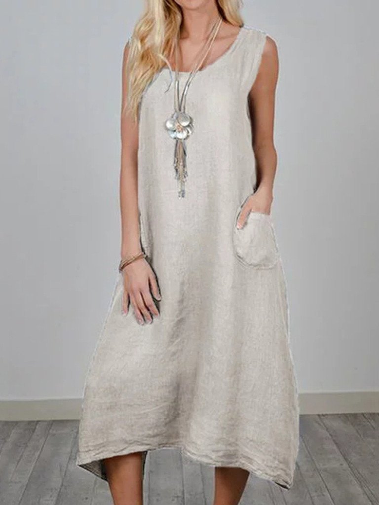 Loose Sleeveless Pocket Dress - LuckyFash™