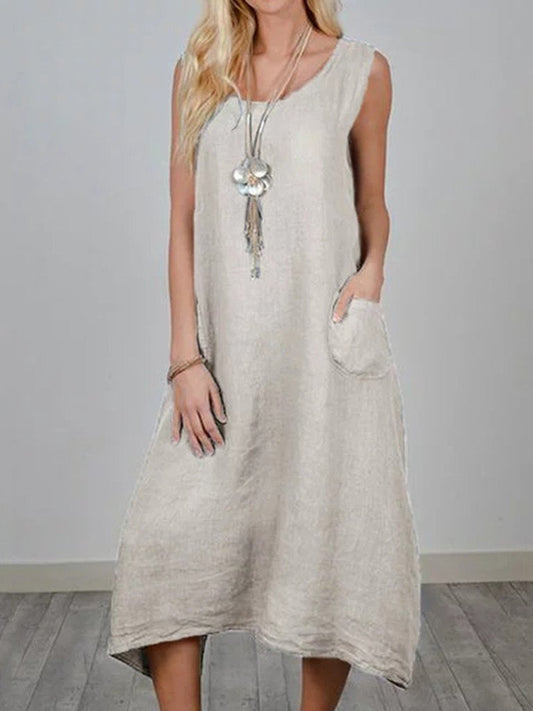 Loose Sleeveless Pocket Dress - LuckyFash™