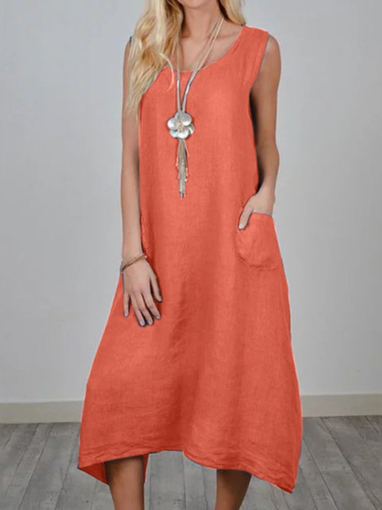 Loose Sleeveless Pocket Dress - LuckyFash™
