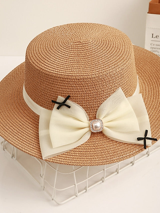 Women's Sun Hat Straw Hat Daily Holiday Straw Vacation Beach Sunscreen Casual / Daily 1 pcs - LuckyFash™