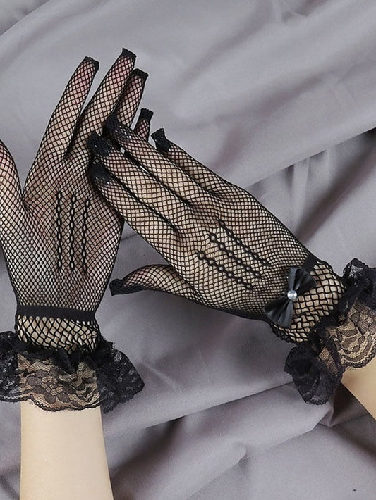 Women's Lace Gloves Wedding Party Evening Gift Polyester Simple Bridal Gloves Sexy 1 Pair - LuckyFash™
