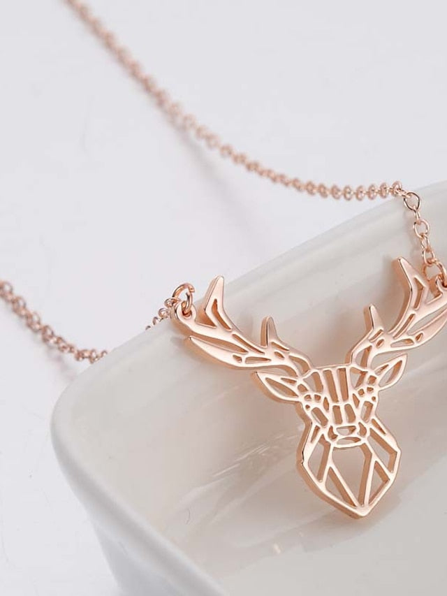 Women's necklace Chic & Modern Party Deer Necklaces / Gold / Silver / Fall / Winter / Spring - LuckyFash™