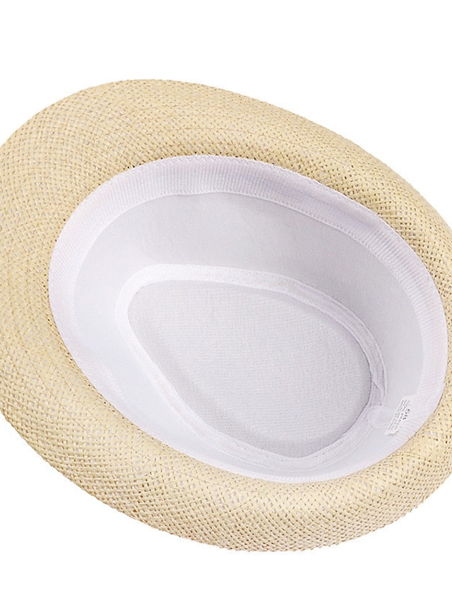 Unisex Sunhat Women Men Fashion Summer Casual Trendy Beach Sun Straw Jazz Band Hat Cowboy Fedora Hat - LuckyFash™